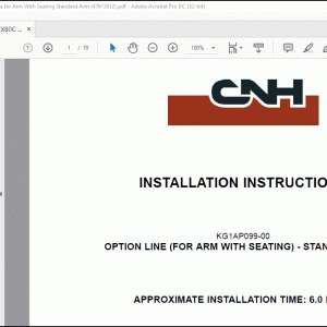 CNH CX75C SR CX80C Midi Excavators Option Line for Arm With Seating Standard Arm Installation Instructions Manual_EN_FR_ES_DE_IT(47613812) -  PDF DOWNLOAD
