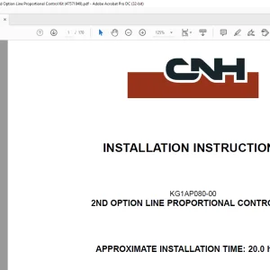 CNH CX75C SR KG1AP080-00 - 2ND OPTION LINE PROPORTIONAL CONTROL KIT Installation Instructions Manual(47571849) - PDF DOWNLOAD