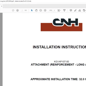 CNH CX75C SR KG1AP107-00 - ATTACHMENT (REINFORCEMENT - LONG ARM) Installation Instructions Manual(47613819) - PDF DOWNLOAD