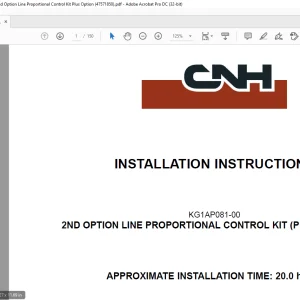 CNH CX75C SR Midi Crawler Excavator KG1AP081-00 2nd Option Line Proportional Control Kit (Plus Option1) Installation Instructions Manual(47571850)EN_FR_IT_ES_DE - PDF DOWNLOAD