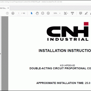 CNH CX75C SR Midi Excavator - KG1AP093-00 - Double-Acting Circuit Proportional Control Kit Installation Instructions Manual(47682979)_EN_FR_ES_IT_FR - PDF DOWNLOAD