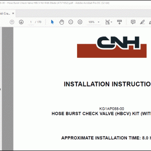 CNH CX75C SR Mini Crawler Excavator KG1AP088-00 HOSE BURST CHECK VALVE (HBCV) KIT (WITH BLADE) Installation Instructions Manual(47571852)EN_FR_IT_DE_ES - PDF DOWNLOAD