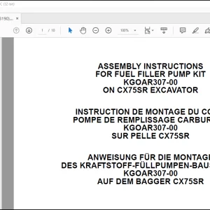 CNH CX75SR Crawlers Excavators ASSEMBLY Installation Instructions Manual(9-93190)_EN_FR_DE - PDF DOWNLOAD