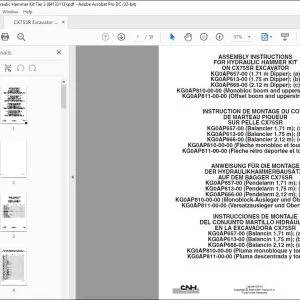 CNH CX75SR EXCAVATOR HYDRAULIC HAMMER KIT ASSEMBLY INSTRUCTIONS MANUAL 84133113 EN_DE_FR_ES - PDF DOWNLOAD