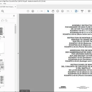 CNH CX75SR Tier3 Excavator Breaker or High Flow Circuit Kit Tier 3 Assembly Instructions Manual 84133114 EN_FR_DE_IT_ES - PDF DOWNLOAD
