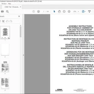 CNH CX80 Tier3 EXCAVATOR HYDRAULIC HAMMER KIT ASSEMBLY INSTRUCTIONS MANUAL 84133119 - PDF DOWNLOAD
