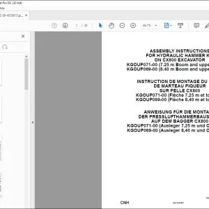 CNH CX800 Excavator Hydraulic Hammer Kit Assembly Instructions Manual 9-40361 EN_FR_DE - PDF DOWNLOAD