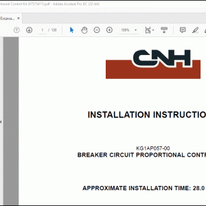 CNH CX80C Midi Excavator Breaker Circuit Proportional Control Kit Installation Instructions Manual(47573411)_EN_FR_ES_IT_FR -  PDF DOWNLOAD