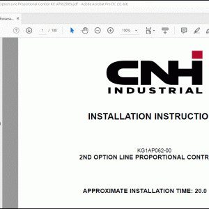 CNH CX80C Midi Excavator - KG1AP062-00 - 2nd Option Line Proportional Control Kit Installation Instructions Manual(47682989)_EN_FR_ES_IT_FR -  PDF DOWNLOAD