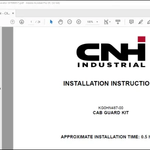 CNH Cab guard kit - CX350C, CX380C Crawler Excavator Installation Instructions Manual_EN_FR_IT_ES_DE(47906057) -  PDF DOWNLOAD