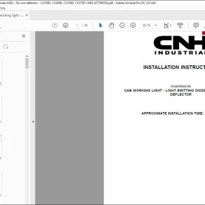 CNH Cab working light light emitting diode (LED) for rain deflector CX250D CX300D CX350D CX370D CHEX Installation Instructions Manual 47789539 EN_FR_DE_IT_ES - PDF DOWNLOAD