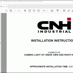 CNH Camera light kit rear view and right-hand side CX250D Crawler excavator Parts Catalogue Manual(47844404)_EN_FR_ES_DE  - PDF DOWNLOAD
