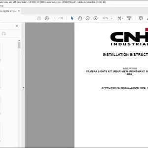 CNH Camera lights kit (rear-view right-hand side and left-hand side) CX160D CX180D Crawler excavator Installation Instructions Manual 47880479 EN_FR_DE_IT_ES - PDF DOWNLOAD
