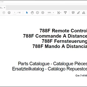 CNH Crawler Excavator 788F Remote Control Parts Catalogue Manual(7-4140)_EN_FR_DE_ES  - PDF DOWNLOAD