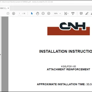CNH Crawler Excavator CX160C CX180C KG0LP291-00 - ATTACHMENT REINFORCEMENT INSTALLATION INSTRUCTIONS MANUAL(47398683)_IT_EN_FR_DE_ES - PDF DOWNLOAD