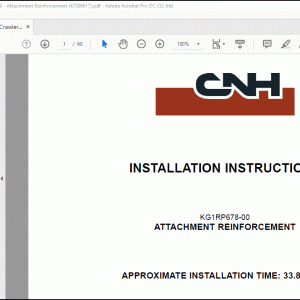 CNH Crawler Excavator CX235C SR Attachment Reinforcement Installation Instructions Manual(47398617) - PDF DOWNLOAD