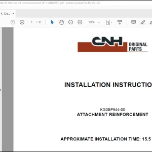 CNH Crawler Excavator CX250C KG0BP944-00 - ATTACHMENT REINFORCEMENT Installation Instructions Manual(84488767)_EN_FR_IT_DE_ES - PDF DOWNLOAD