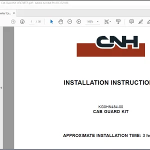 CNH Crawler Excavator CX250C KG0HN484-00 - CAB GUARD KIT INSTALLATION INSTRUCTIONS MANUAL(47474877)_IT_EN_FR_DE_ES  - PDF DOWNLOAD