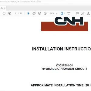 CNH Crawler Excavators CX350C CX370C HYDRAULIC HAMMER CIRCUIT INSTALLATION INSTRUCTIONS MANUAL(47439624) - PDF DOWNLOAD