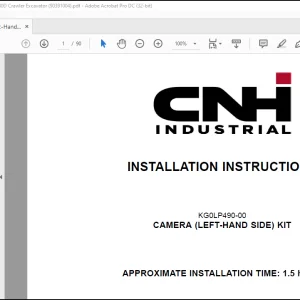 CNH Crawler excavator CX160D CX180D CAMERA (LEFT-HAND SIDE) KIT INSTALLATION INSTRUCTIONS MANUAL(90391004) - PDF DOWNLOAD