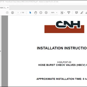 CNH Crawler excavator CX180C CX160C HOSE BURST CHECK VALVES (HBCV) KIT INSTALLATION INSTRUCTIONS MANUAL(47395379)- PDF DOWNLOAD