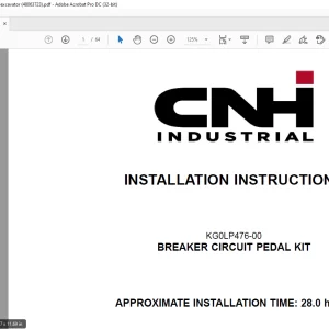 CNH Crawler excavator CX180C E175C EVO Breaker circuit pedal kit Installation Instructions Manual(48063723)_EN_FR_ES_IT_DE - PDF DOWNLOAD