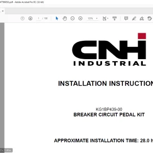 CNH Crawler excavator CX250D BREAKER CIRCUIT PEDAL KIT Installation Instructions Manual(47789050)_EN_FR_ES_IT_DE - PDF DOWNLOAD