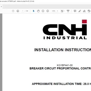 CNH Crawler excavator CX250D Breaker circuit proportional control kit Installation Instructions Manual(47789051)_EN_FR_ES_IT_DE  - PDF DOWNLOAD
