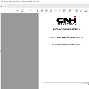 CNH Cross To ISO-Pattern Conversion (6 Spool) Kit - 570T Backhoe Loader INSTALLATION INSTRUCTIONS Manual 51435079 - PDF DOWNLOAD (EN-IT-ES-DE-FR)