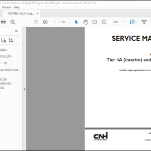 CNH Cursor® 10 Tier 4A (interim) and Stage IIIB Motor SERVICE MANUAL(51421986) - PDF DOWNLOAD (Portuguese)