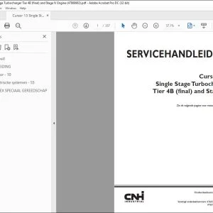CNH Cursor® 13 Single Stage Turbocharger Tier 4B (final) and Stage IV Motor SERVICEHANDLEIDING 47869983 - PDF DOWNLOAD (Dutch)