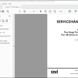 CNH Cursor® 13 Two Stage Turbocharger Tier 4B (final) and Stage IV Motor SERVICEHÅNDBOG(47870000) - PDF DOWNLOAD (Danish)