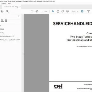 CNH Cursor® 13 Two Stage Turbocharger Tier 4B (final) and Stage IV Motor SERVICEHANDLEIDING 47870001 - PDF DOWNLOAD (Dutch)