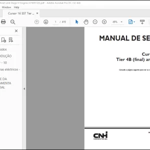 CNH Cursor® 16 SST Tier 4B (final) and Stage IV Motor MANUAL DE SERVIÇO(47609720) - PDF DOWNLOAD (PORTUGUESE)