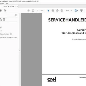 CNH Cursor® 16 SST Tier 4B (final) and Stage IV Motor SERVICEHANDLEIDING 47609715 - PDF DOWNLOAD (Dutch)