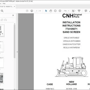 CNH D150 T2 1650K T2 DC150.B Sand Screen Installation Instructions Manual 6036714500 - PDF DOWNLOAD