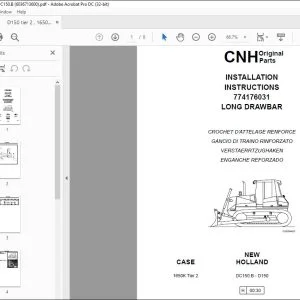 CNH D150 tier 2 1650K tier 2 DC150.B Long Drawbar 774176031 Installation Instructions Manual 6036713600 - PDF DOWNLOAD