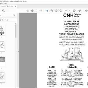 CNH D150T2 1650K-T2 DC150.B TRACK ROLLER GUARDS Installation Instructions Manual 603.67.133.00 - PDF DOWNLOAD