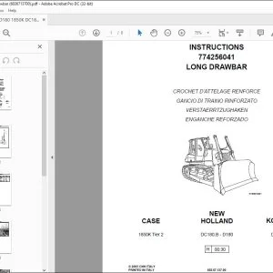 CNH D180 1850K DC180.B Long Drawbar Installation Instructions Manual 6036713700 - PDF DOWNLOAD