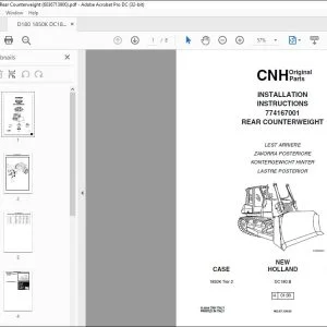 CNH D180 1850K DC180.B Rear Counterweight Installation Instructions Manual 603.67.139.00 - PDF DOWNLOAD