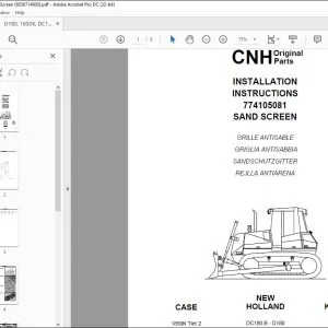 CNH D180 1850K DC180.B Sand Screen Installation Instructions Manual 6036714600 - PDF DOWNLOAD