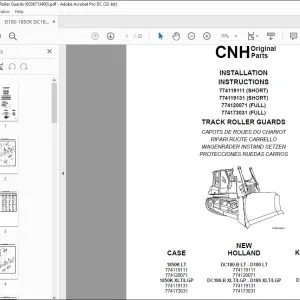 CNH D180 1850K DC180.B Track Roller Guards Installation Instructions Manual 6036713400 - PDF DOWNLOAD