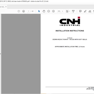 CNH Debris reduction kit - hoods with soft seals - TR270, SR175, SR200, skid steer loader INSTALLATION INSTRUCTIONS Manual 47856292 - PDF DOWNLOAD (EN-IT-ES-DE-FR)