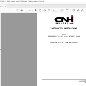 CNH Debris reduction kit - hoods with soft seals - TR270, SR175, SR200, skid steer loader INSTALLATION INSTRUCTIONS Manual 47856296 - PDF DOWNLOAD (EN-IT-ES-DE-FR)