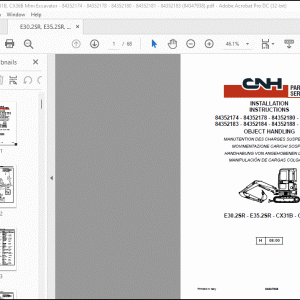 CNH E30.2SR E35.2SR CX31B CX36B Crawler Excavator Installation Instructions Manual(84347938)FR_IT_DE_ES - PDF DOWNLOAD