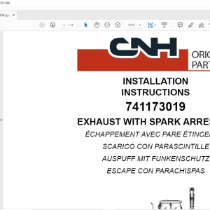 CNH EXHAUST WITH SPARK ARRESTOR 580SR+ 590SR 695SR INSTALLATION INSTRUCTIONS Manual 87643894 - PDF DOWNLOAD (EN-FR-DE-IT-ES)