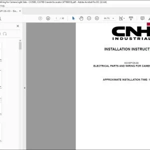 CNH Electrical Parts and Wiring for Camera Light Side CX350D CX370D Crawler Excavator Installation Instructions Manual 47789010 EN_FR_DE_IT_ES - PDF DOWNLOAD