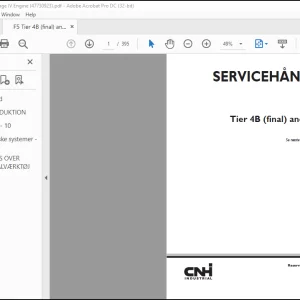 CNH F5 Tier 4B (final) and Stage IV Motor SERVICEHÅNDBOG(47730923)  - PDF DOWNLOAD (Danish)