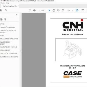 CNH HF EHF Milling Machine Operator's Manual (Spanish) 51567594 PDF
