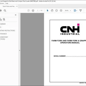CNH Farm Fork and Farm Fork & Grapple Operators Manual 48087999 - PDF DOWNLOAD